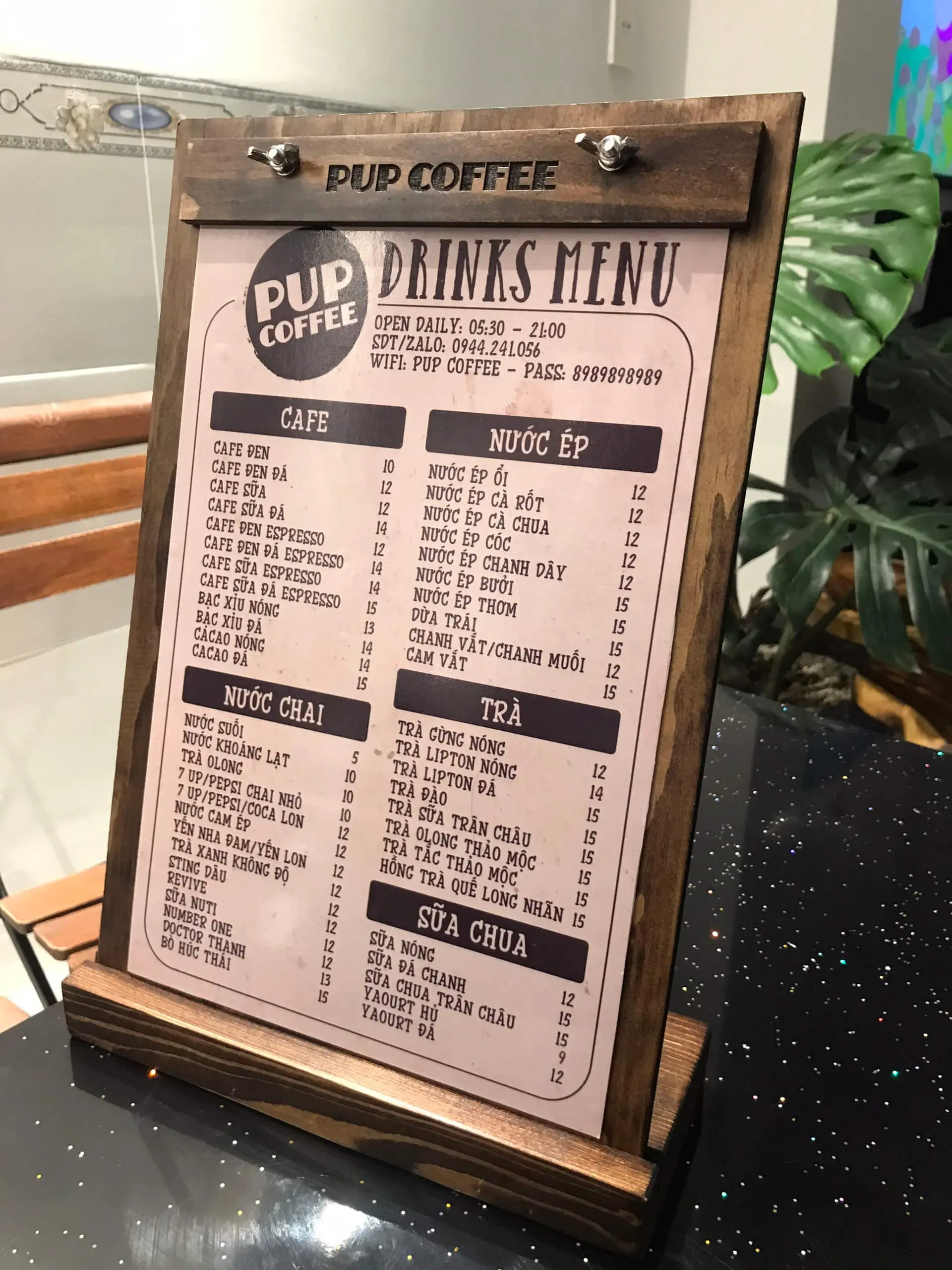 Menu đế gỗ Đà Nẵng