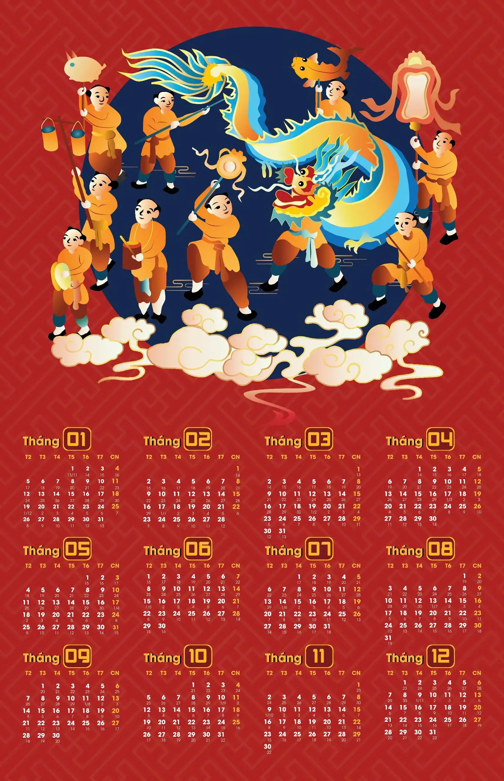 đặt in lịch tết