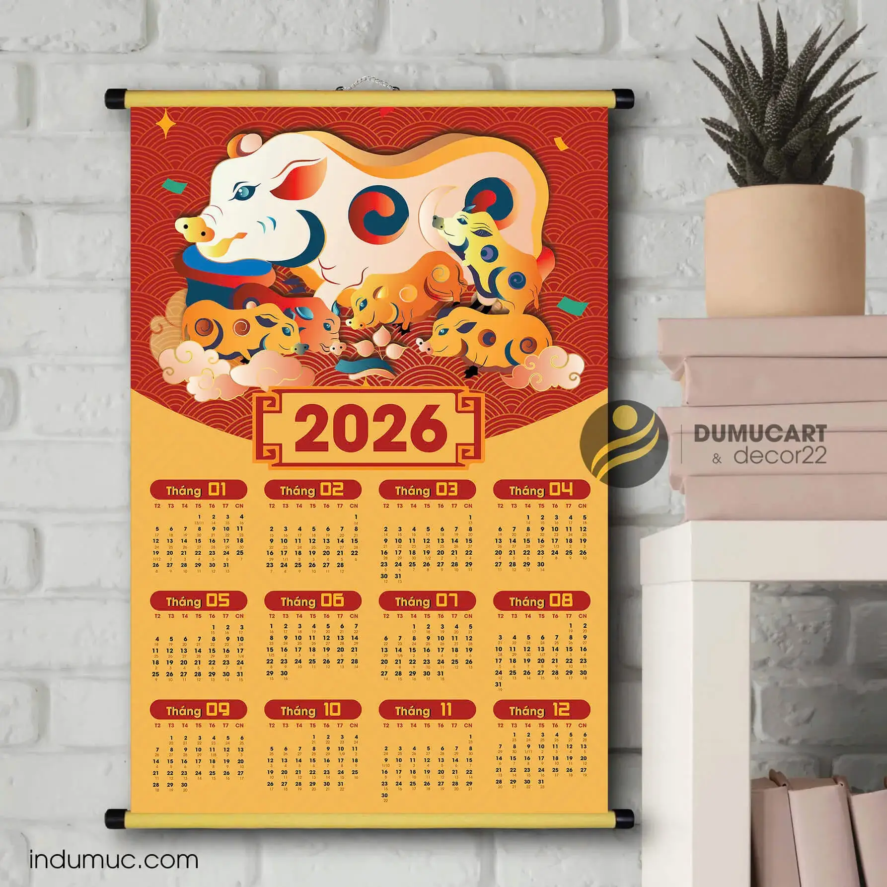 mẫu lịch tết treo tường 2026