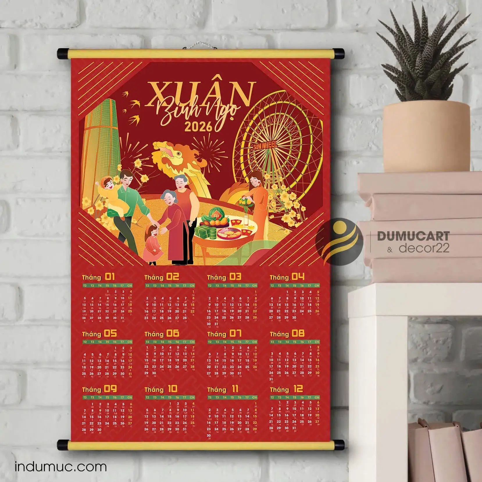 mẫu lịch tết treo tường 2026