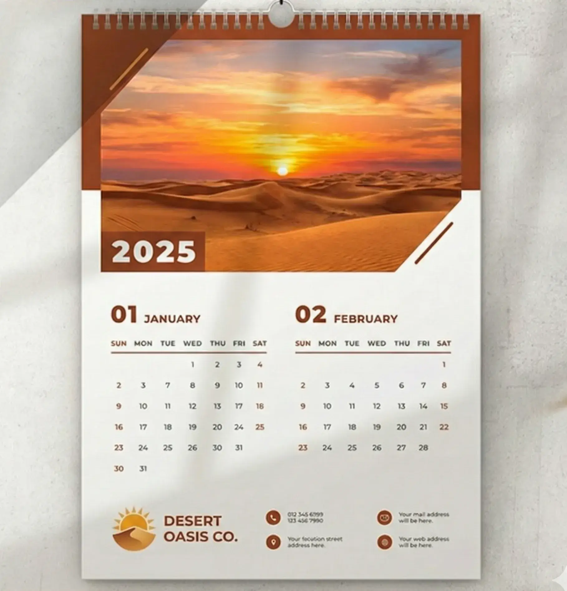 lịch lò xo treo tường