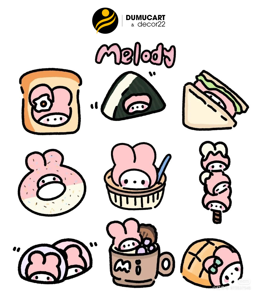 hình vẽ sticker cute mini
