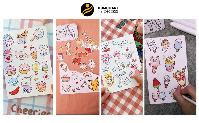 hình vẽ sticker cute mini