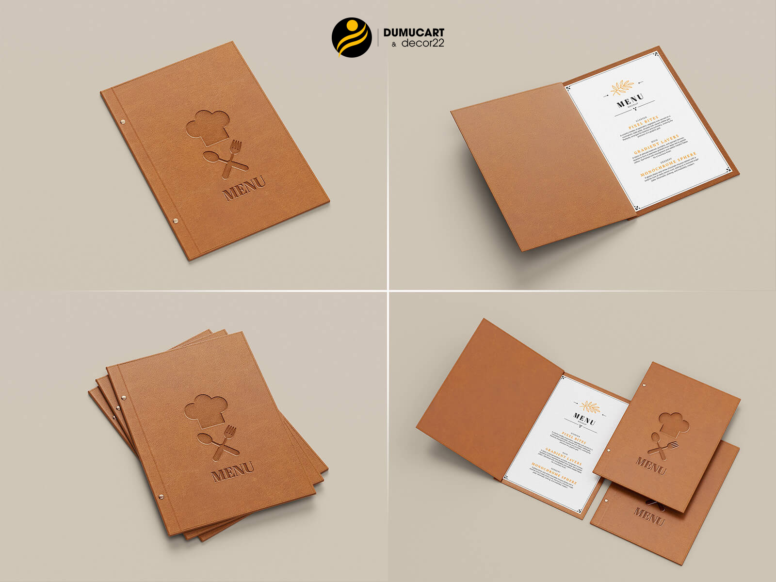 in menu bìa cứng