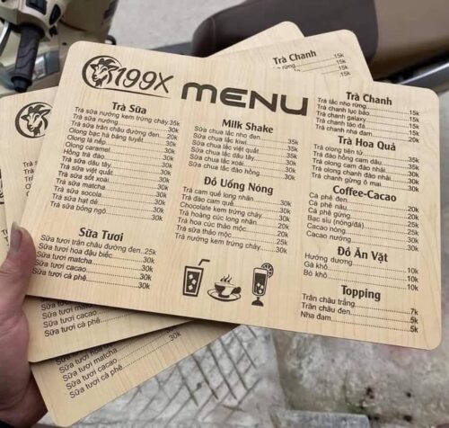 in menu gỗ