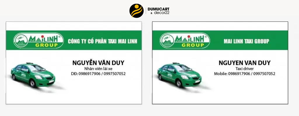 mẫu card visit chạy xe dịch vụ