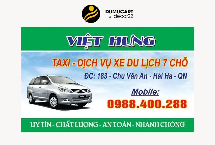 mẫu card visit xe dịch vụ
