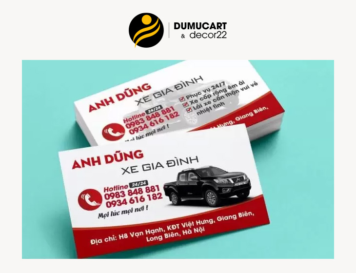 mẫu card xe dịch vụ
