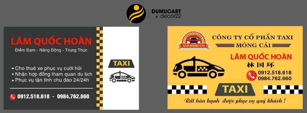 mẫu card visit lái xe taxi