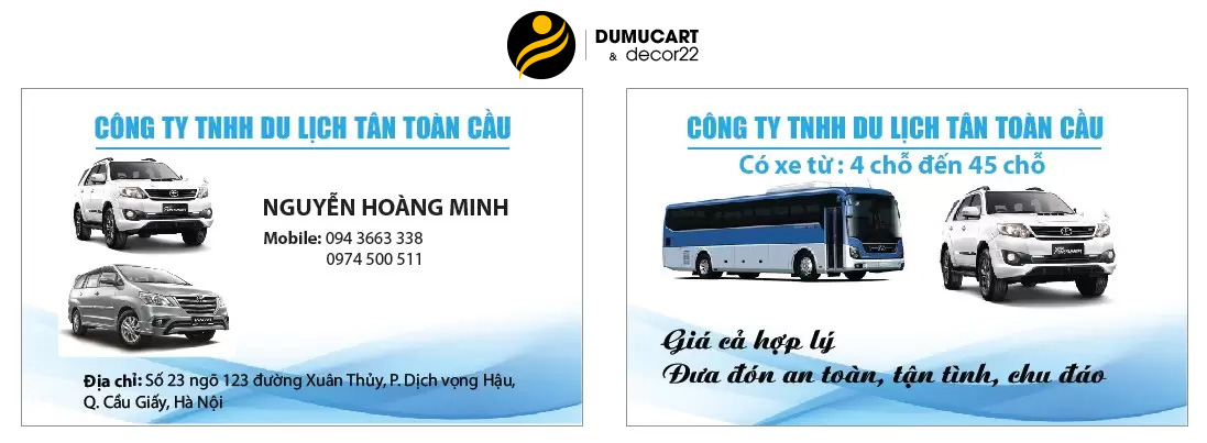 mẫu card xe dịch vụ