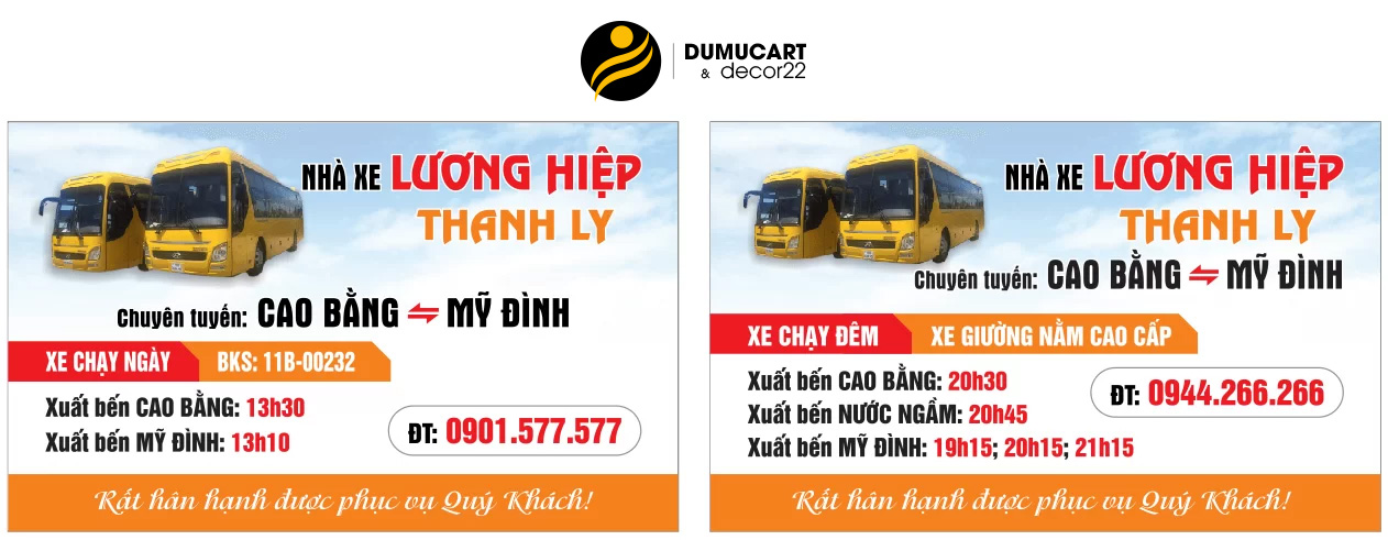 mẫu card xe dịch vụ