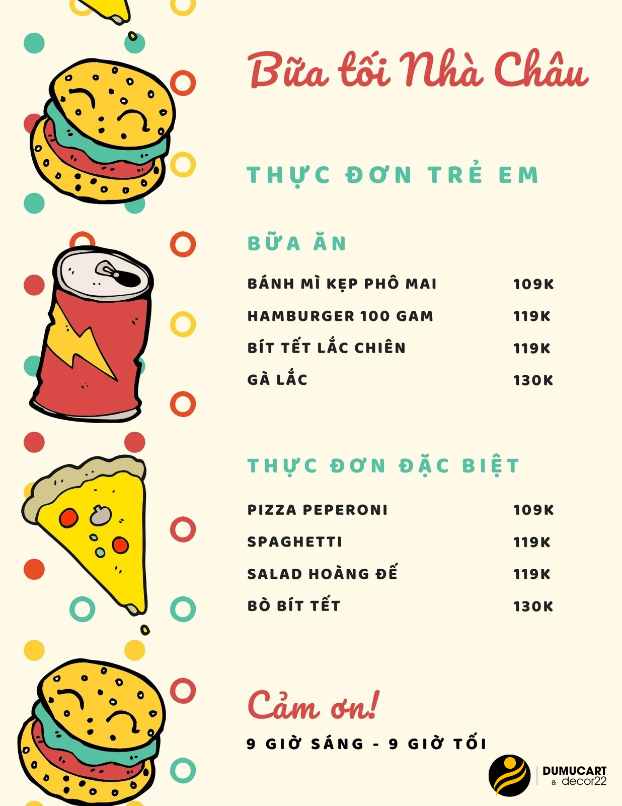 mẫu menu cafe đẹp file word