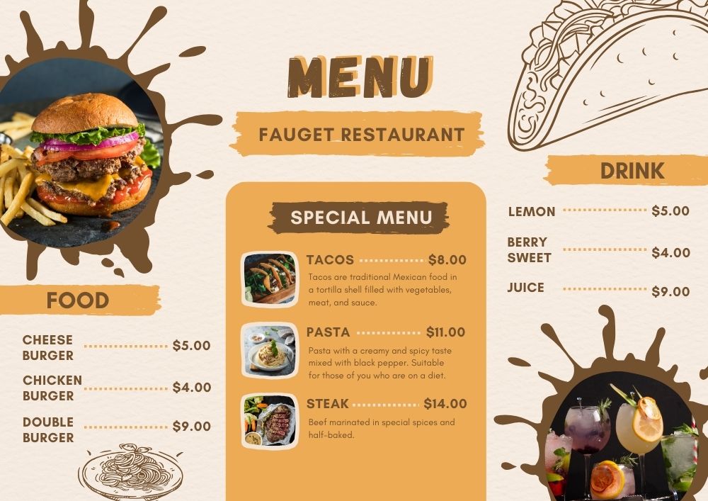 mẫu menu cafe đẹp file word