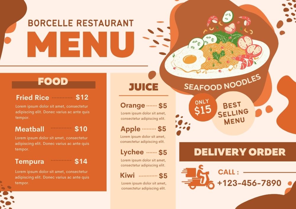 mẫu menu quán cafe