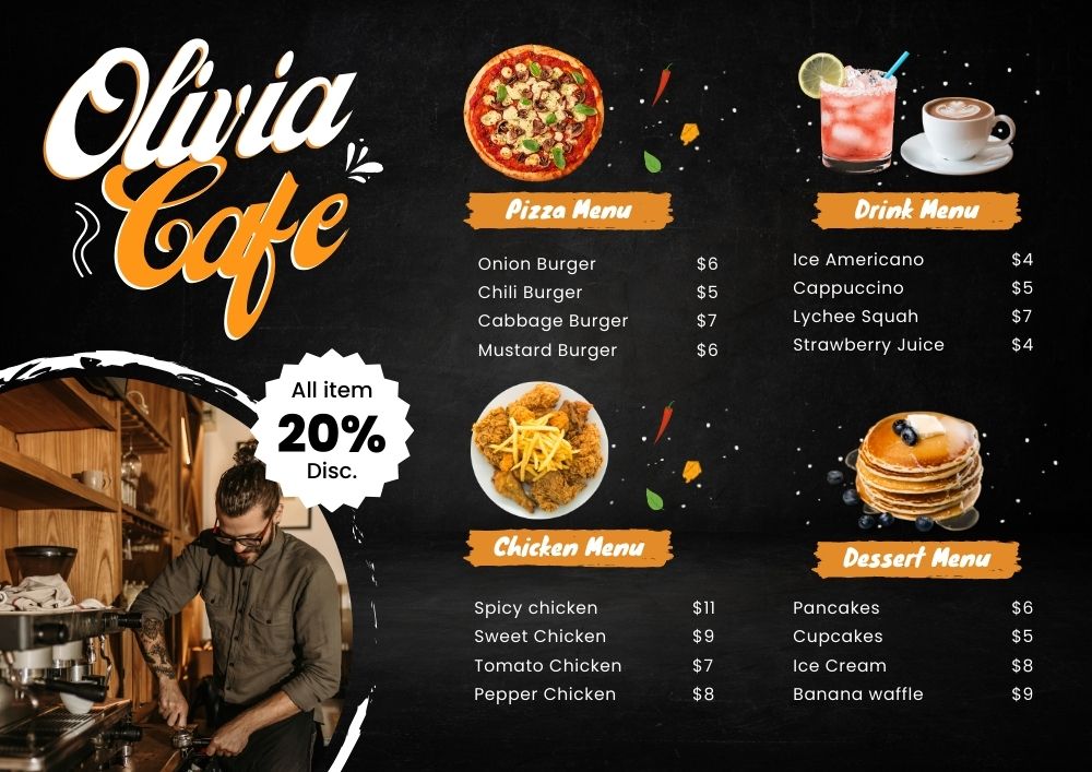mẫu menu đẹp đơn giản