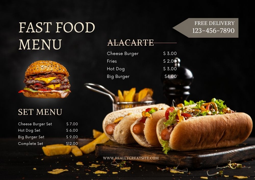 mẫu menu đẹp đơn giản