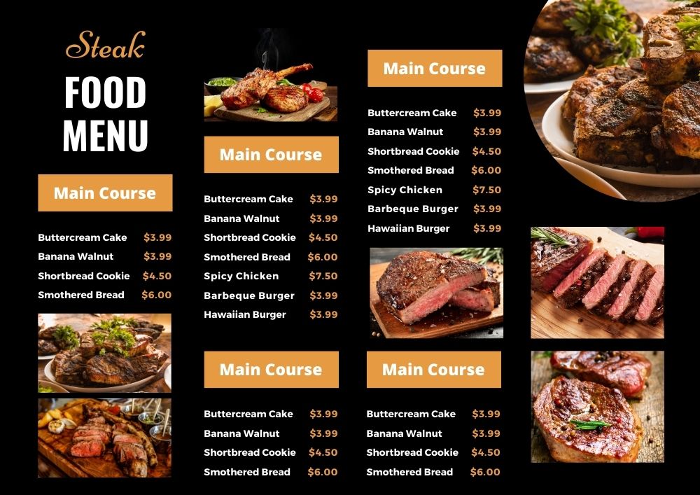 mẫu menu đẹp đơn giản