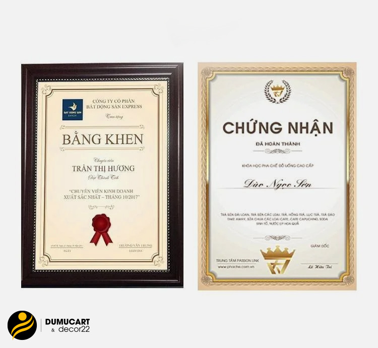 in ấn bằng khen