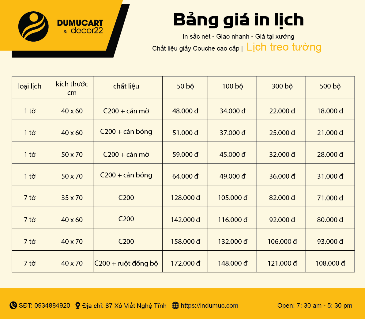 in lịch tết treo tường