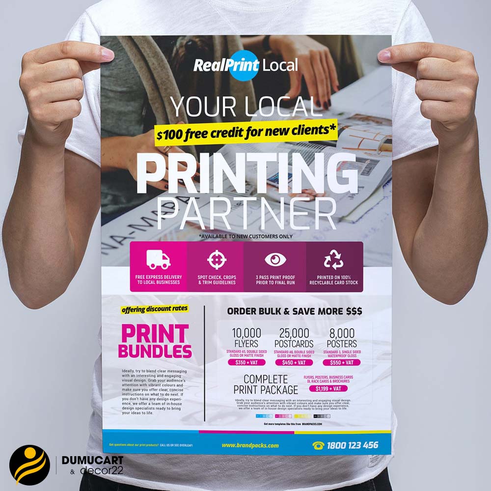 in poster quảng cáo decal giấy