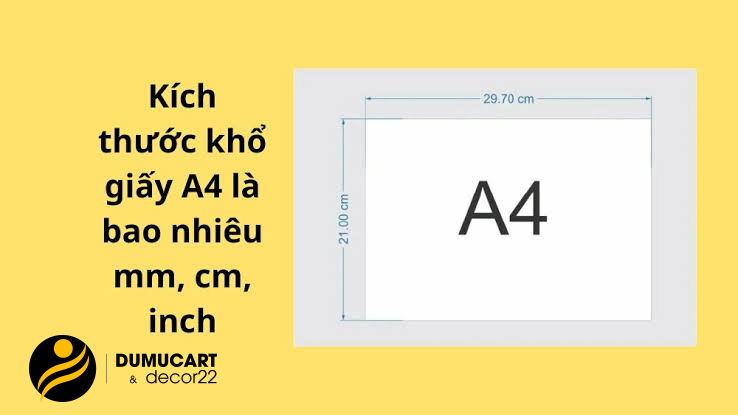 kích thước giấy a4