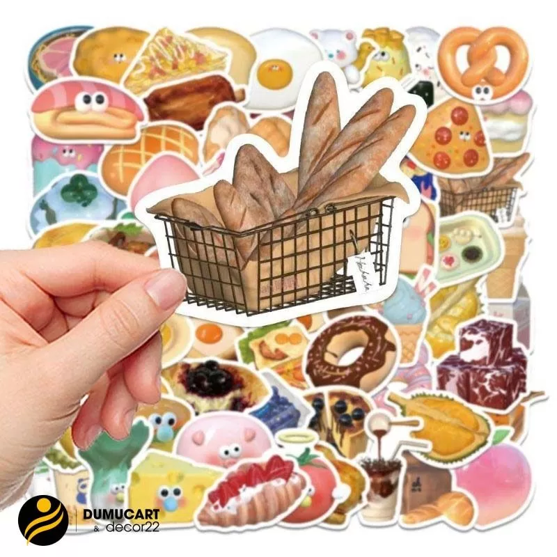 sticker đồ ăn vặt cute