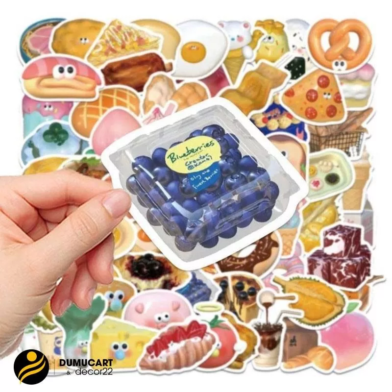 sticker đồ ăn vặt cute
