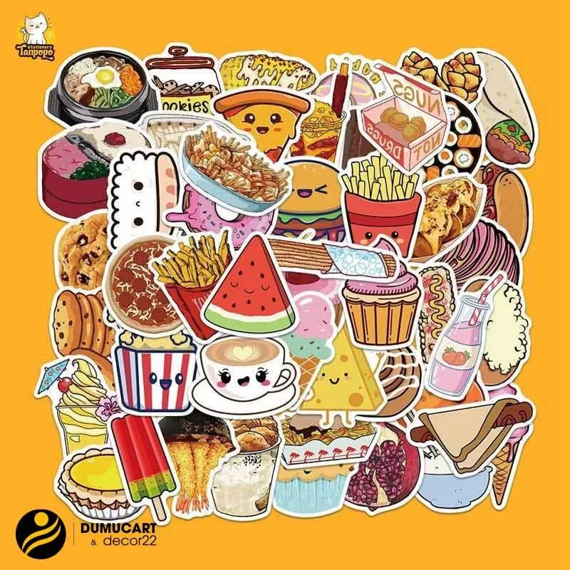 sticker đồ ăn vặt cute