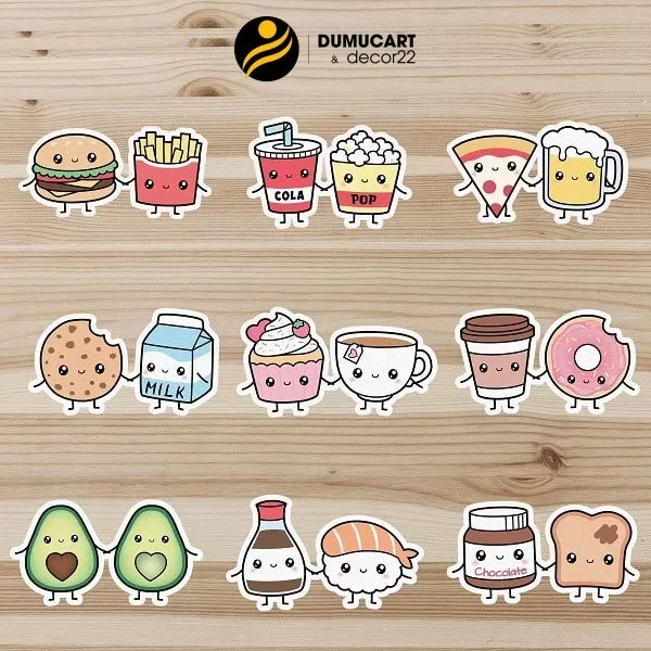 sticker đồ ăn vặt cute