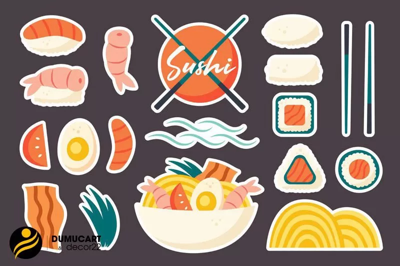 sticker đồ ăn vặt cute