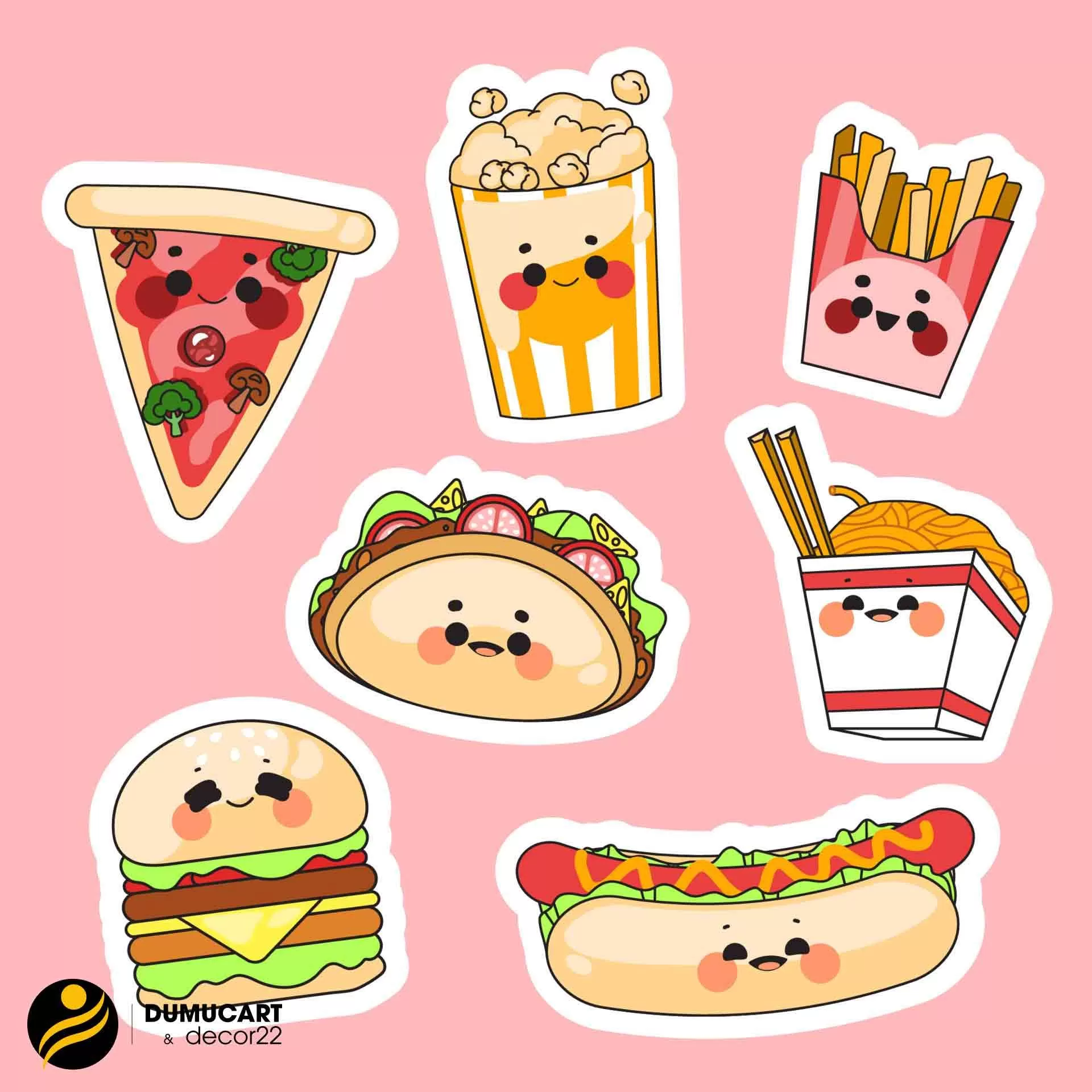 sticker đồ ăn vặt cute
