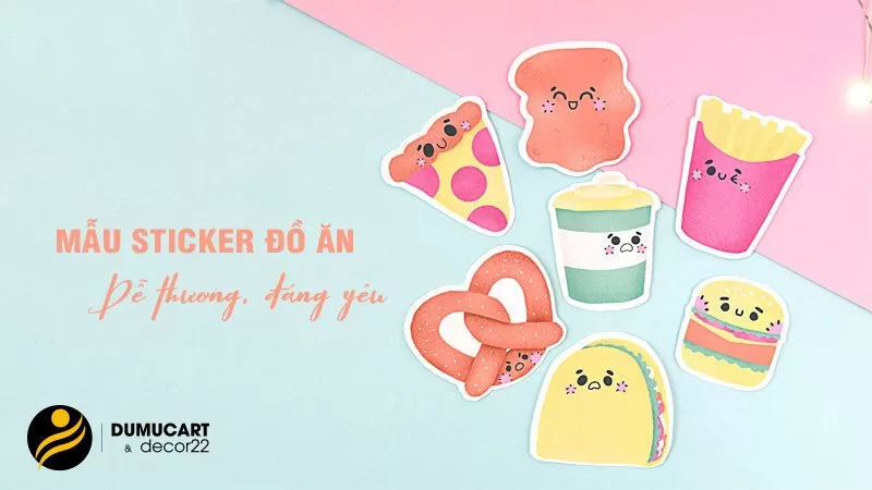 sticker đồ ăn vặt cute