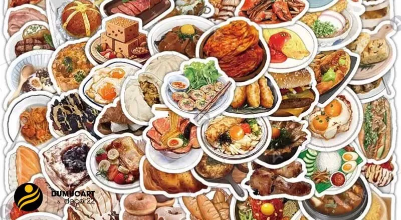 sticker đồ ăn vặt cute
