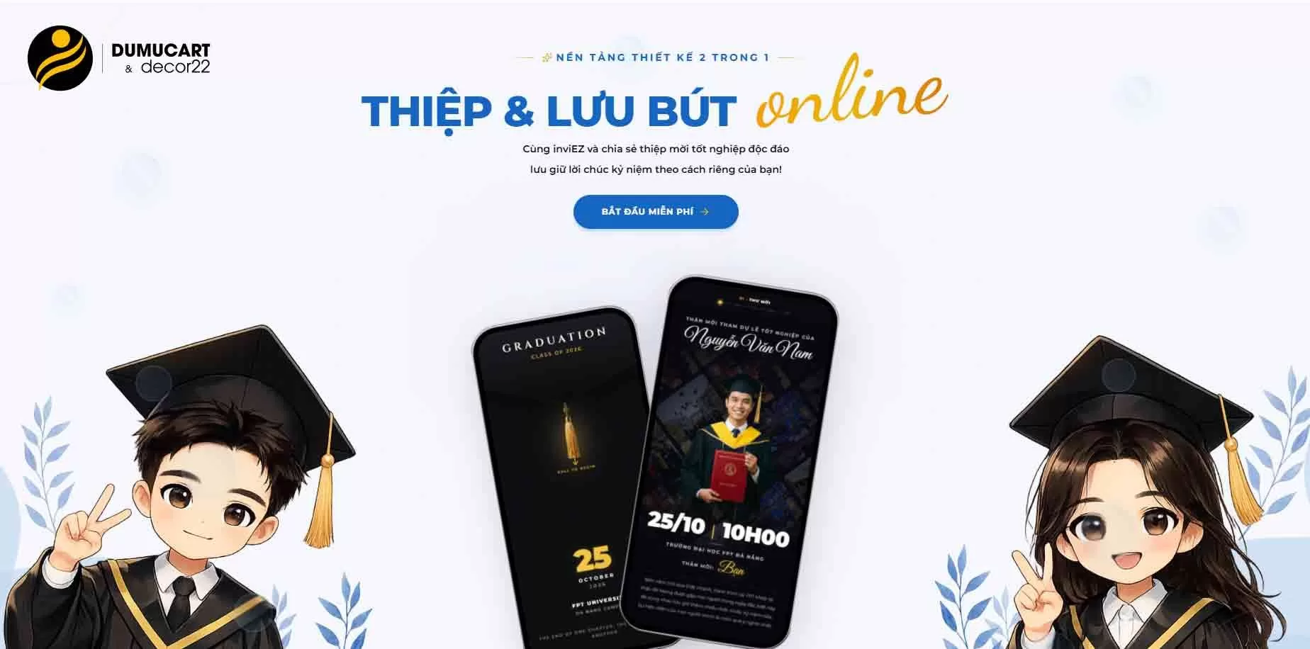 thiệp mời tốt nghiệp online