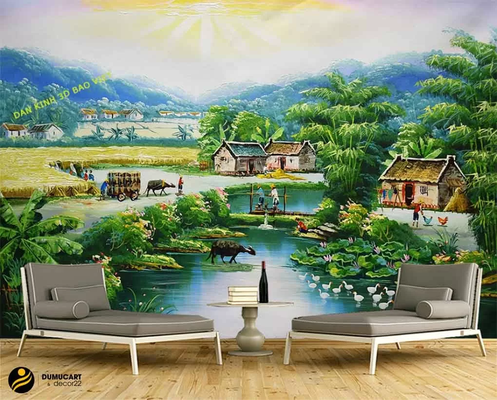 in tranh dán tường