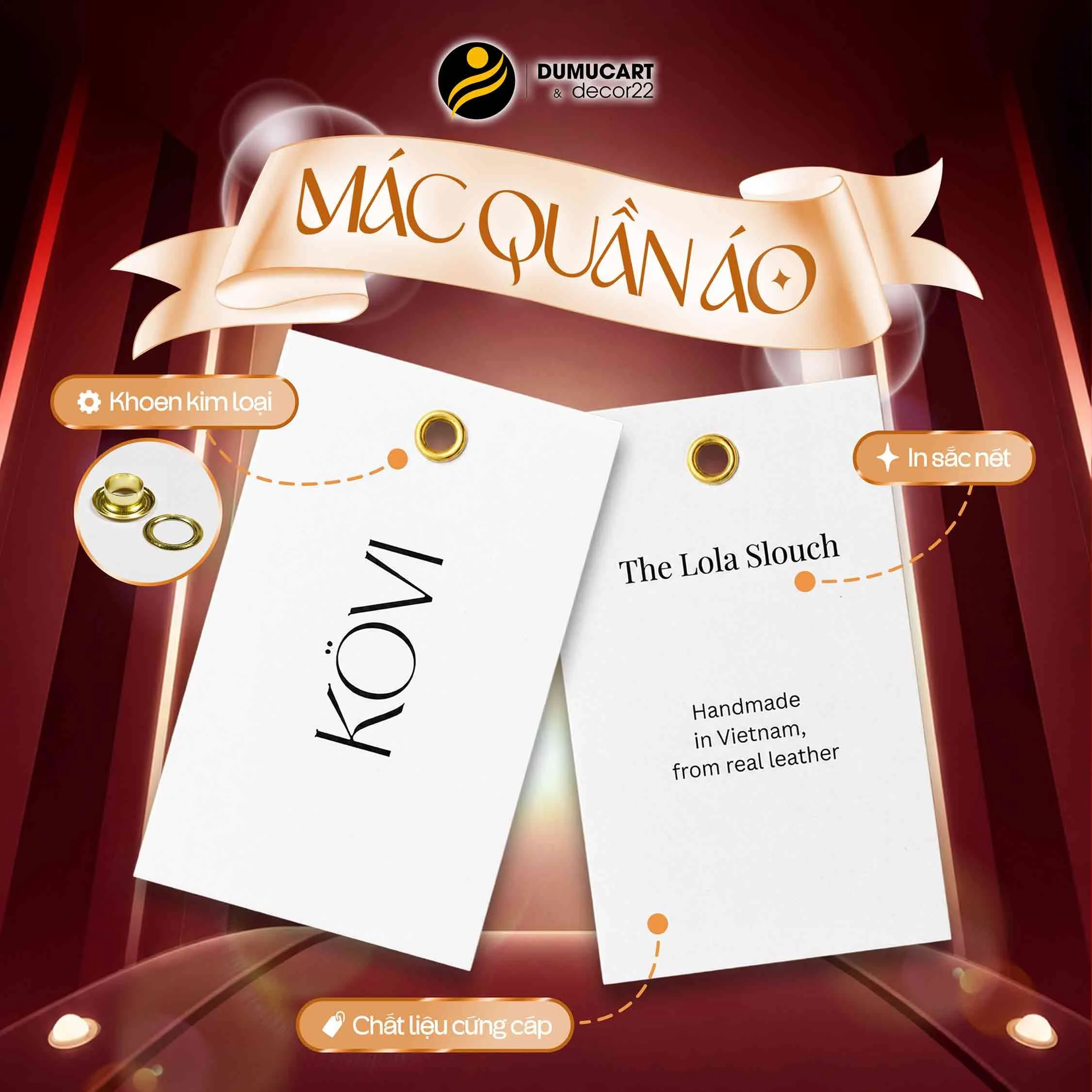 Tag Quần Áo Khoen Kim Loại