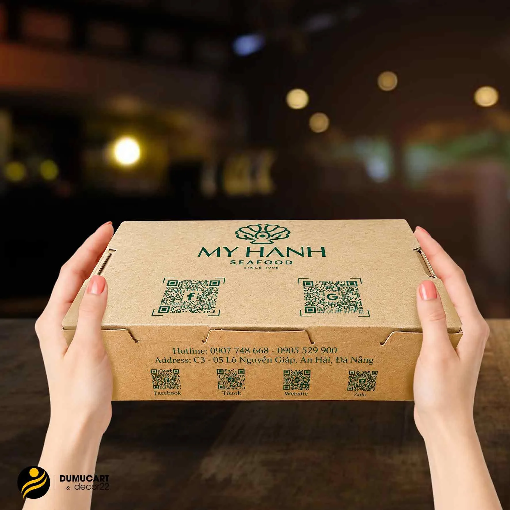 in hộp giấy thực phẩm mỹ hạnh seafood