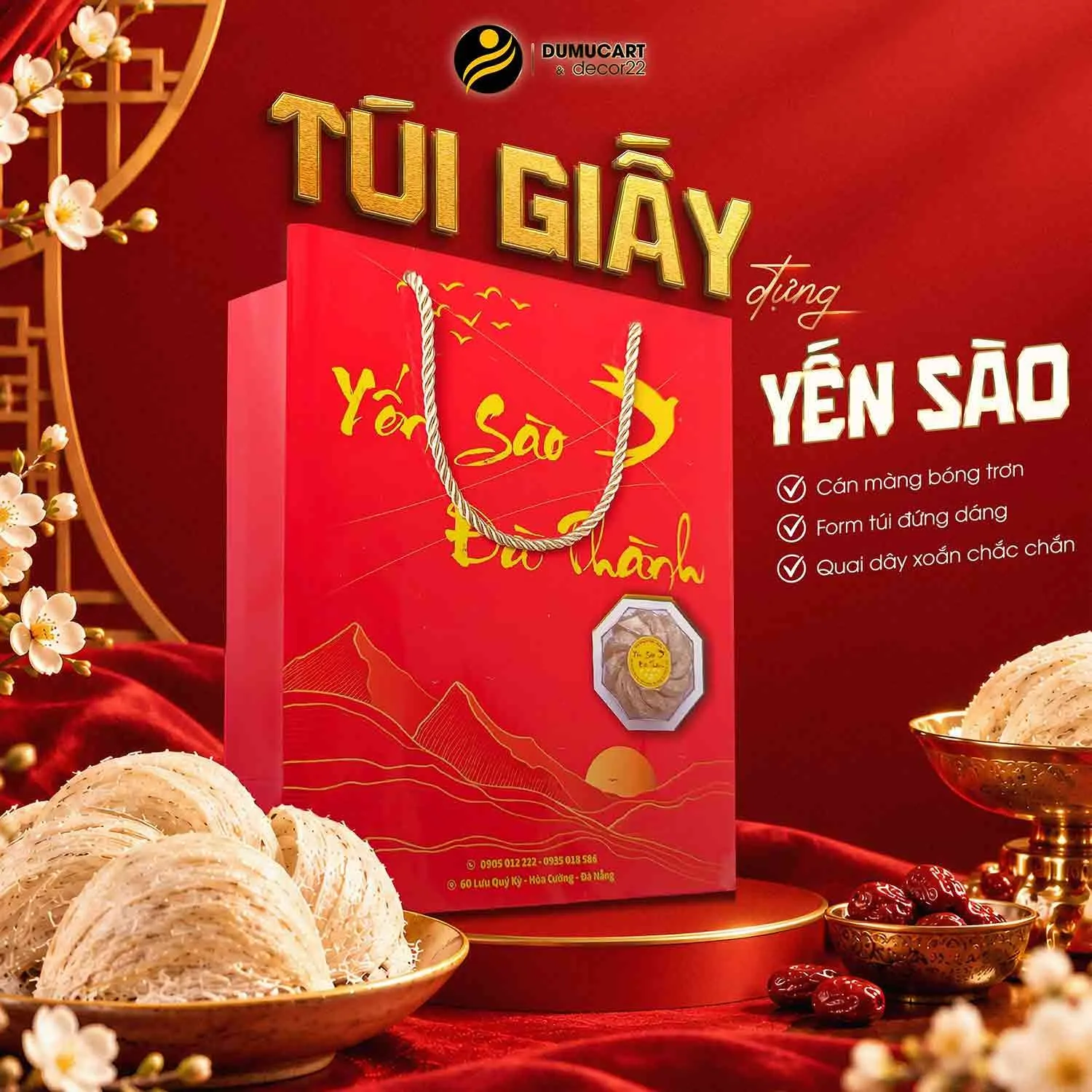 in túi giấy đựng yến xào đà thành
