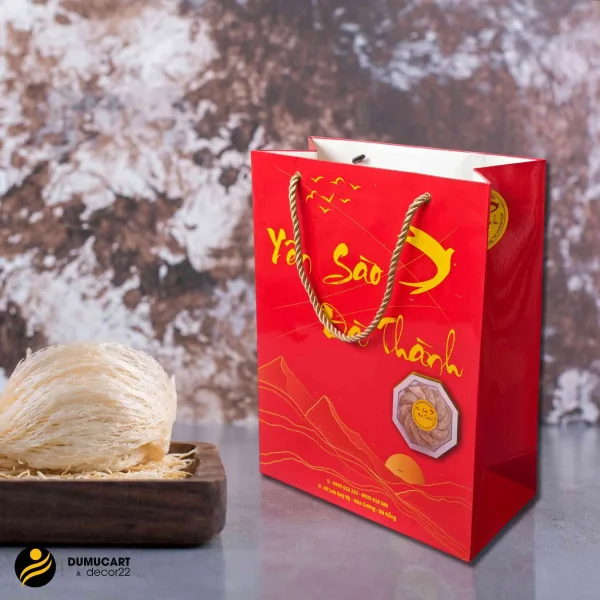 [Case Study] In Túi Giấy Đựng Yến Sào Đà Thành – Thiết Kế Đỏ Vàng Sang Trọng