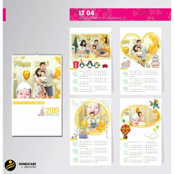 Lịch treo tường 5 tờ