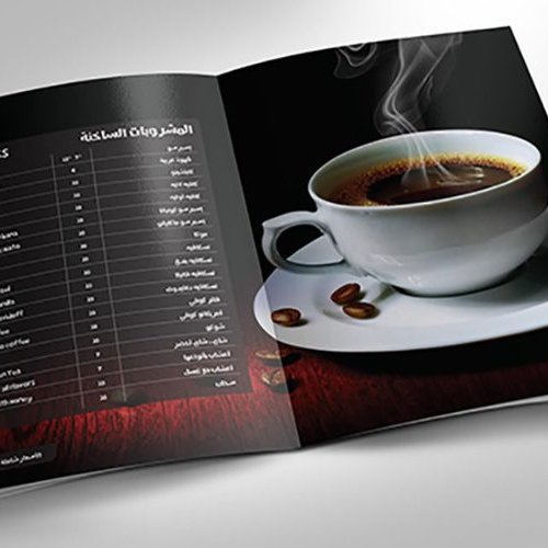 Menu đóng cuốn ghim giữa