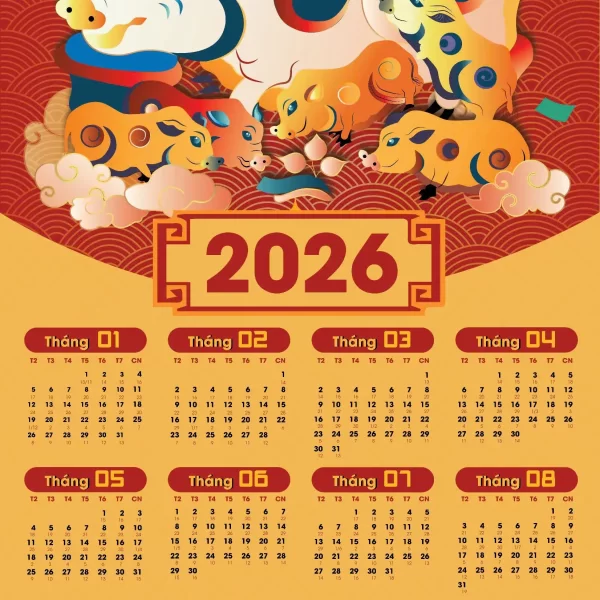 Xu hướng thiết kế lịch Tết 2026 – In Du Mục Art gợi ý HOT